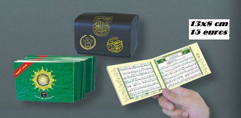 Coran tajwid Hafs en arabe : pochette de 30 livrets, 8 × 13 cm