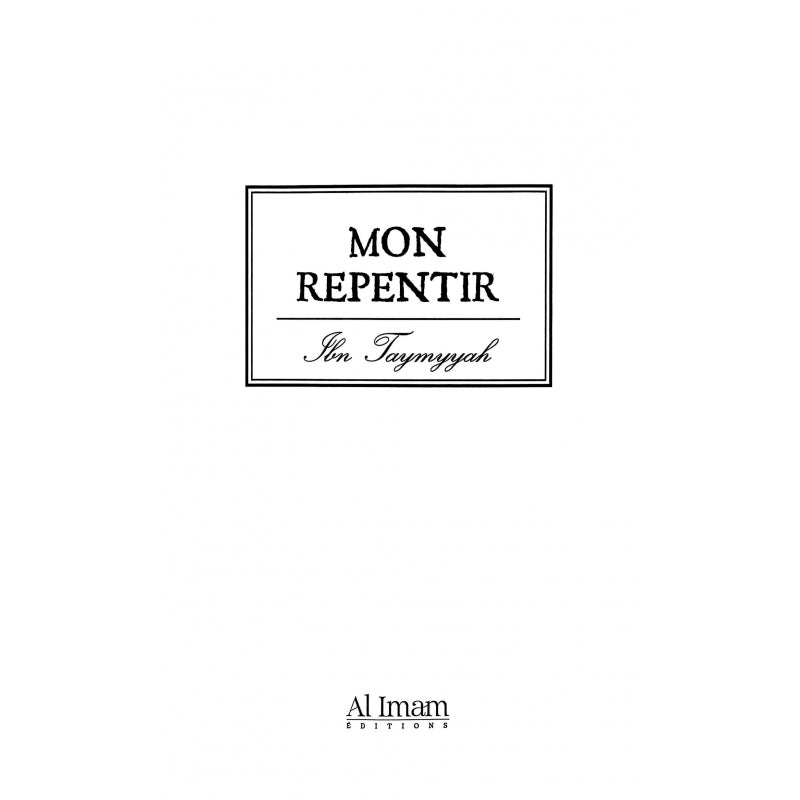 Mon Repentir | Éditions Al Imam